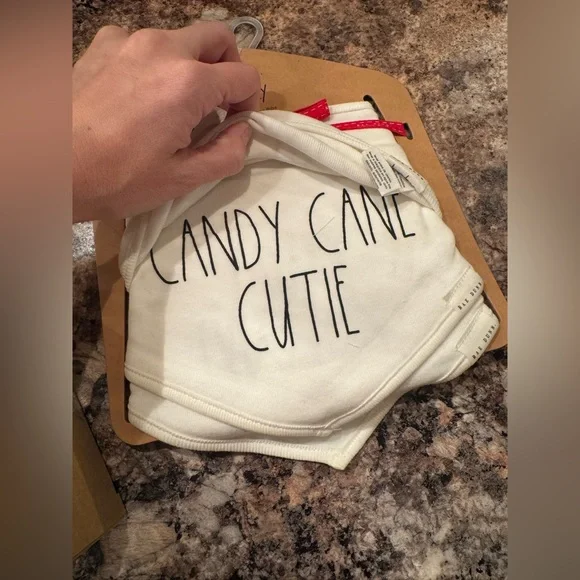 Rae Dunn White 'My 1st Christmas' Bib Set with Red Accents - Picture 2 of 3